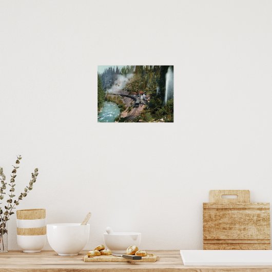 駅の空中眺め ポスター (キッチン)