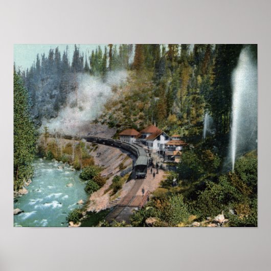 駅の空中眺め ポスター (正面)