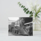 駅の蒸気機関車、1923年 ポストカード (スタンド正面)