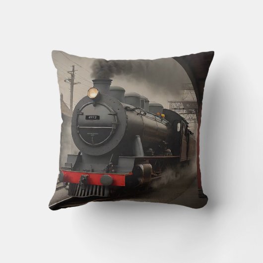 駅の鉄道機関 クッション (裏面)