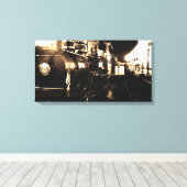 駅を出発する列車 キャンバスプリント (インサイチュ (ウッドフロア))