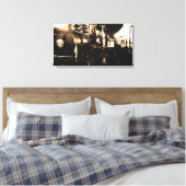 駅を出発する列車 キャンバスプリント (インサイチュ (寝室))