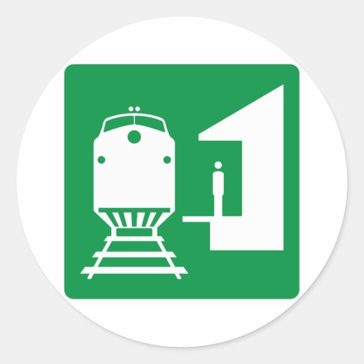 駅ハイウェイ標識 ラウンドシール (正面)