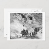 駅馬車の来山の行列 ポストカード (正面/裏面)