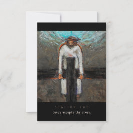 駅2、イエスはクロス祈りの言葉カードを受け入れる