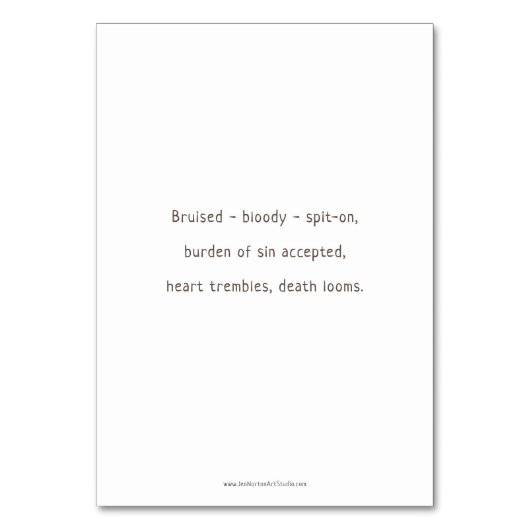 駅2、イエスはクロス祈りの言葉カードを受け入れる テーブルナンバー (裏面)