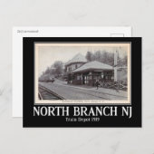 駅、ノースブランチ、ニュージャージー、ヴィンテージ ポストカード (正面/裏面)