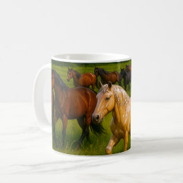 駆ける馬の自然 コーヒーマグカップ