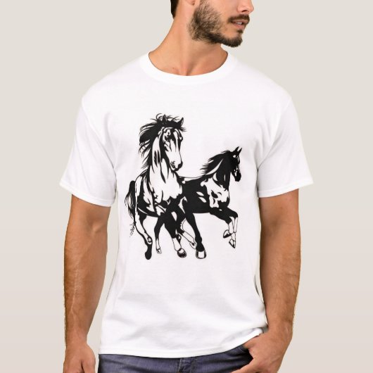 駆け出しの恵威厳のあるみ：馬のグラフィックTシャツ» Tシャツ (正面)