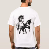 駆け出しの恵威厳のあるみ：馬のグラフィックTシャツ» Tシャツ (裏面)