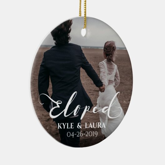 駆け落ちされた結婚の発表の写真のオーナメント セラミックオーナメント (右)