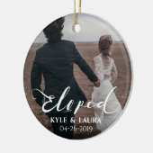 駆け落ちされた結婚の発表の写真のオーナメント セラミックオーナメント (左)