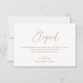 駆け落ちした薄い結婚素通りの発表 サンキューカード (正面)