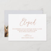 駆け落ちした薄い結婚素通りの発表 サンキューカード (正面/裏面)