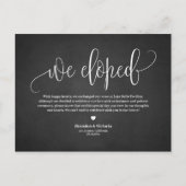駆け落ちした |かわいらし Chalkboardスクリプトの実行 案内ポストカード (正面)