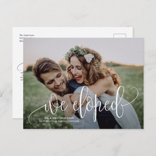 駆け落ちした |写真かわいらしの取り出し 案内ポストカード (正面/裏面)