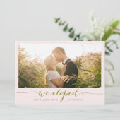 駆け落ちした | 写真結婚の発表、フェイク金ゴールド 招待状 (スタンド正面)
