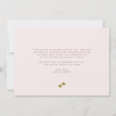 駆け落ちした | 写真結婚の発表、フェイク金ゴールド 招待状 (裏面)