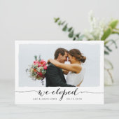 駆け落ちした | 写真結婚発表白黒 案内状 (スタンド正面)