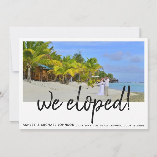 駆け落ちした | 4写真結婚の発表 案内状 (正面)