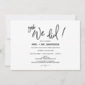 駆け落ちのお知らせと招待状 招待状 (裏面)