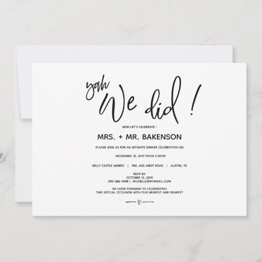 駆け落ちのお知らせと招待状 招待状 (裏面)