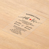 駆け落ちファンシーのミニマルな人は何も好まない アクリル招待状 (レイダウン)