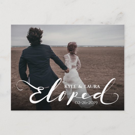 駆け落ちモダンでの結婚告知はがき ポストカード (正面)