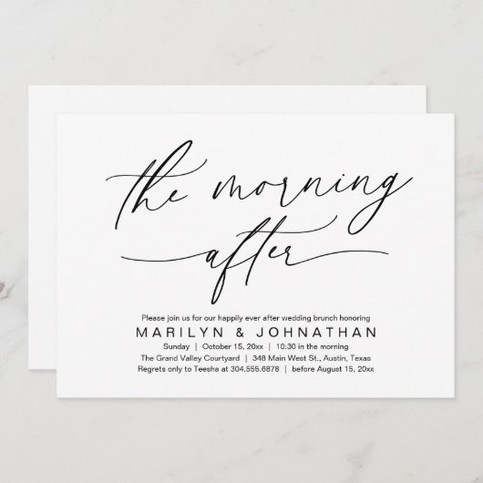 駆け落ちモダン結婚ブランチの朝 招待状 (正面/裏面)