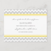 駆け落ち告知はがきイエローグレー 案内ポストカード (正面)