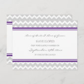 駆け落ち告知はがき紫グレー 案内ポストカード (正面/裏面)