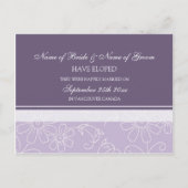 駆け落ち告知はがき紫フローラ 案内ポストカード (正面)