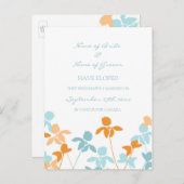 駆け落ち告知はがき青オレンジ 案内ポストカード (正面/裏面)