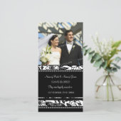 駆け落ち告知フォトカードブラックフローラ 案内状 (スタンド正面)