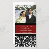 駆け落ち告知フォトカードレッドダマスク 案内状 (正面/裏面)