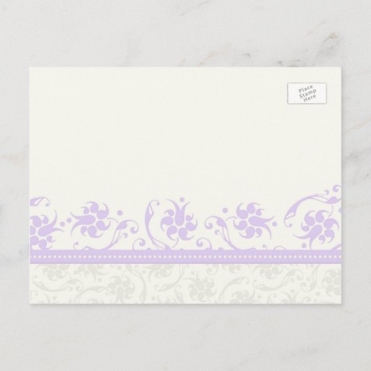 駆け落ち告知フォトポストカードパープル 案内ポストカード (裏面)