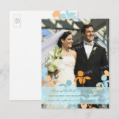 駆け落ち告知フォトポストカードブルーオレンジ 案内ポストカード (正面/裏面)