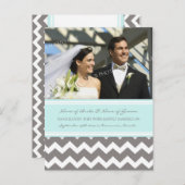 駆け落ち告知フォトポストカードブルーグレー 案内ポストカード (正面/裏面)