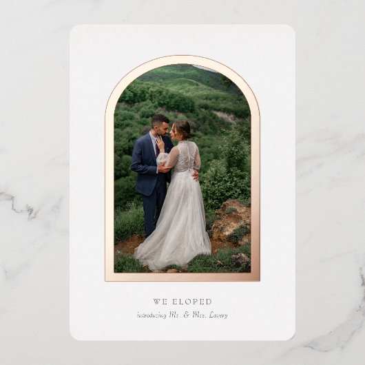 駆け落ち告知ホイ実在ルアーチ 箔招待状 (正面)