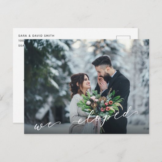 駆け落ち式結婚のはがき 案内ポストカード (正面/裏面)