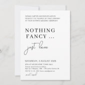 駆け落ち後のパーティー、何も特別なものはなく、ただ愛 招待状 (正面)