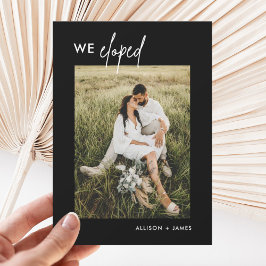 駆け落ち披露宴ブラック我々駆け落ち発表 招待状