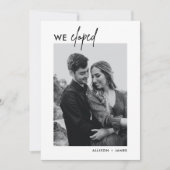 駆け落ち披露宴写真We Eloped Announcement 招待状 (正面)