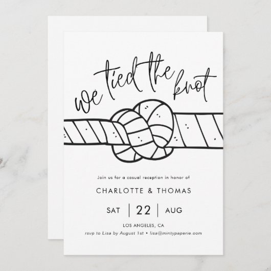 駆け落ち招待状、我々は結び目を結んだ 案内状 (正面/裏面)