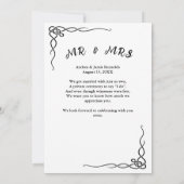 駆け落ち新郎新婦フォトたった今結婚しました発表 招待状 (裏面)