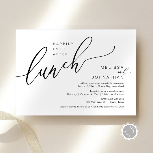 駆け落ち昼食の後結婚ずっと幸せに 招待状