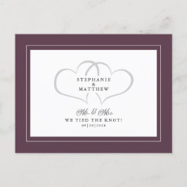 駆け落ち私たちは結び目を紫の白さん夫妻と結んだ インビテーションポストカード