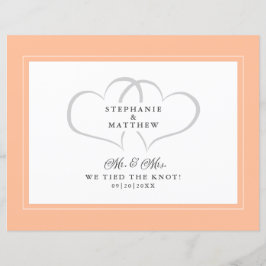 駆け落ち私たちは結び目を結んだミスター・ミセス・ピーチ・ポストカード