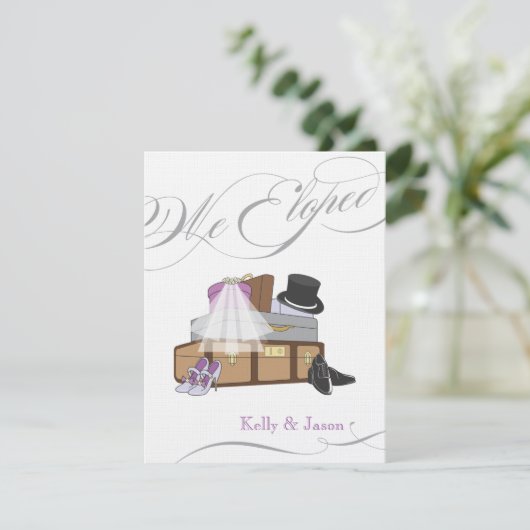 駆け落ち結婚の発表 – 紫 招待状 (スタンド正面)