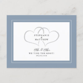 駆け落ち結婚式 私たち夫婦になりました ミスター&ミセス ダスティーブルー インビテーションポストカード